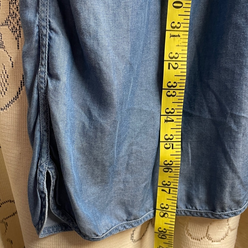 Crown & Ivy Denim Blue Mini Shirt Dress - Picture 9 of 9